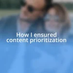 How I ensured content prioritization