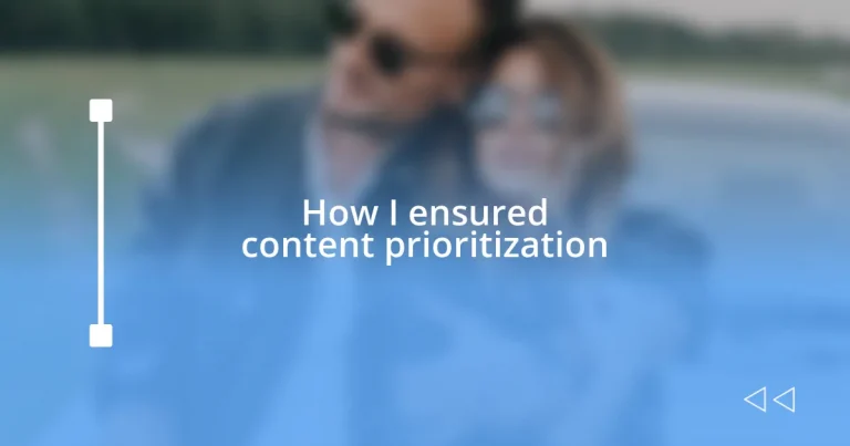 How I ensured content prioritization