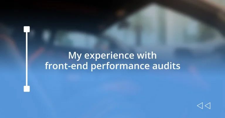 My experience with front-end performance audits