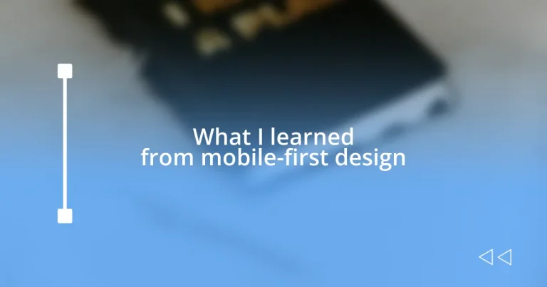 What I learned from mobile-first design