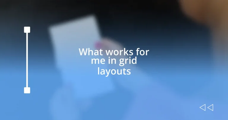 What works for me in grid layouts