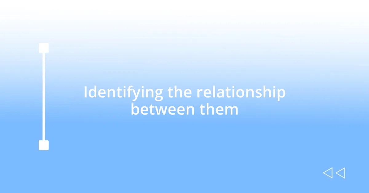 Identifying the relationship between them