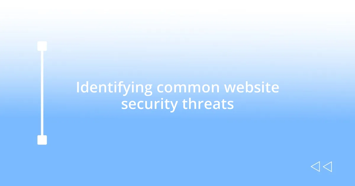 Identifying common website security threats